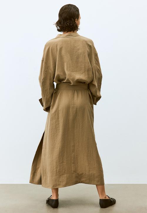 H&M - Tie-belt cargo dress - beige
