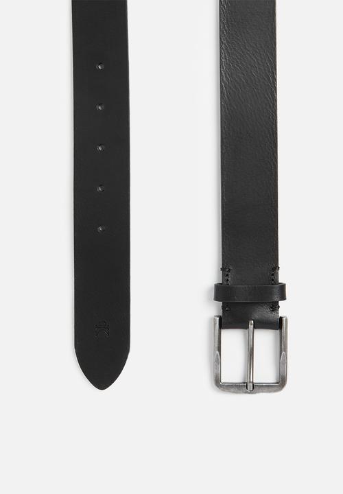 Calvin Klein - Classic Flat R Leather Belt 35mm - Black
