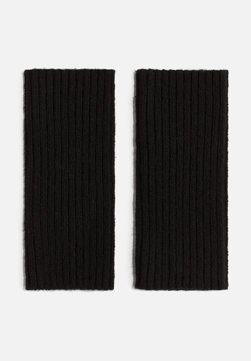 H&M - Rib-knit wrist warmers - black
