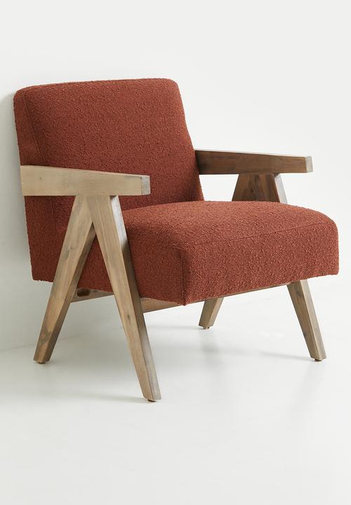 Sixth Floor - Corby occasional chair - greywash rust