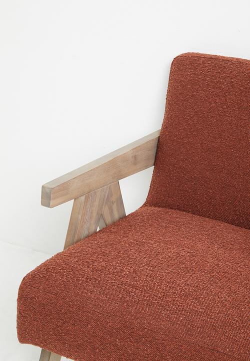 Sixth Floor - Corby occasional chair - greywash rust