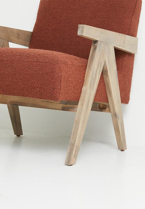 Sixth Floor - Corby occasional chair - greywash rust