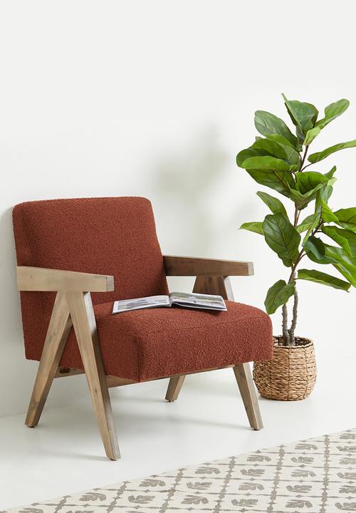 Sixth Floor - Corby occasional chair - greywash rust