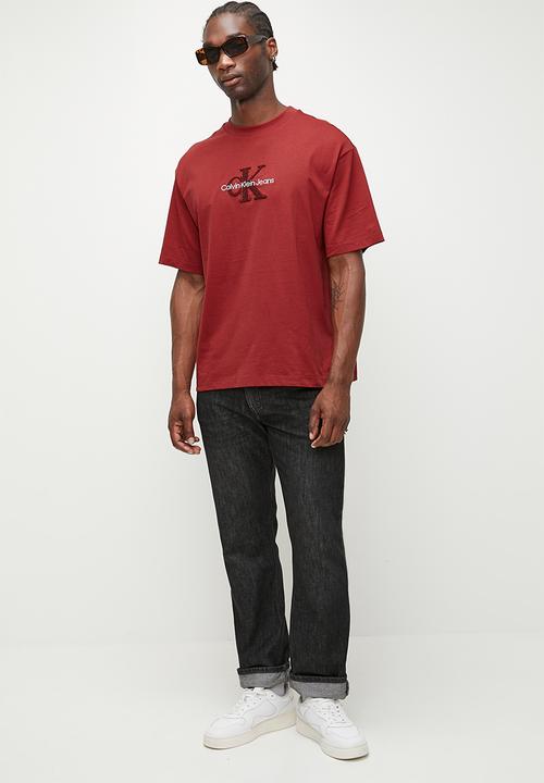 Calvin Klein - Short Sleeve Archive Jersey Logo Tee - Winery