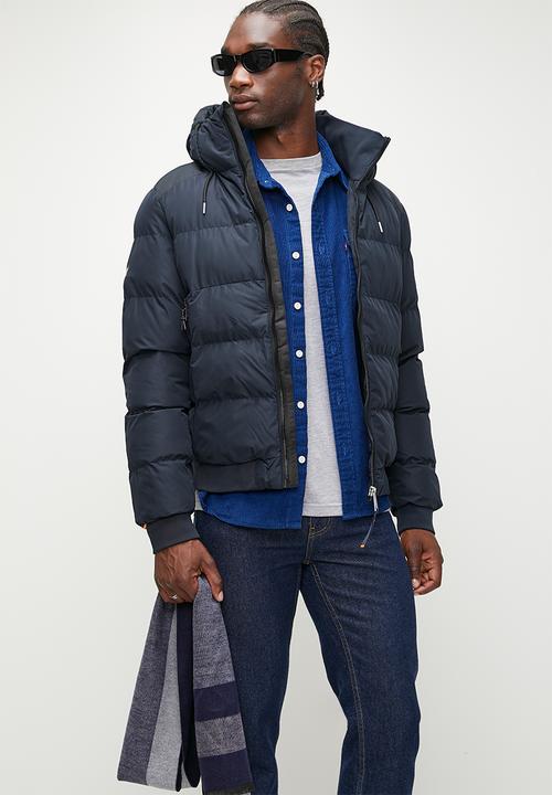 Superdry. - SPORTS PUFFER BOMBER - Eclipse Navy
