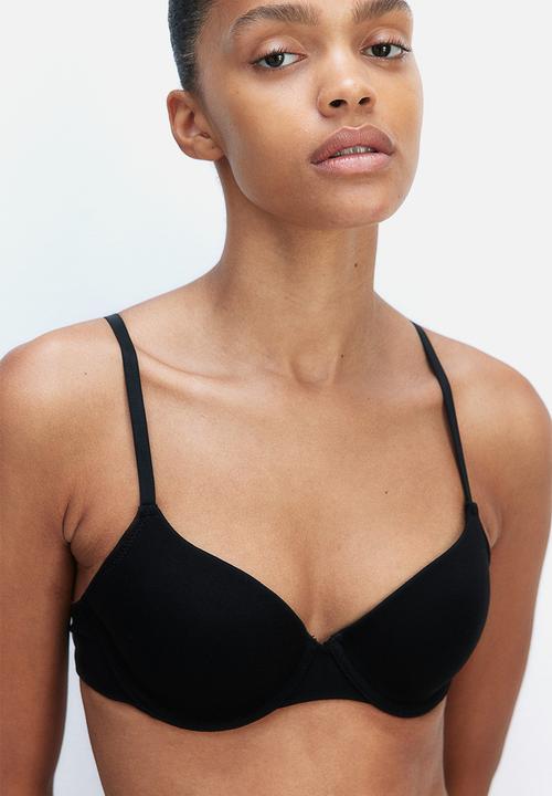 H&M - Padded underwired cotton bra - black
