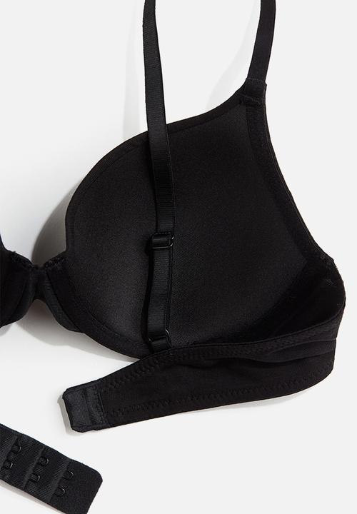 H&M - Padded underwired cotton bra - black