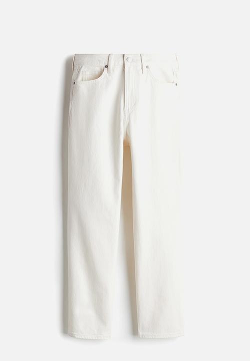 H&M - Curvy fit slim straight high ankle jeans - white