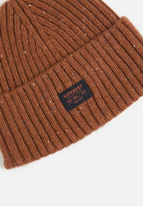 Superdry. - Workwear Nep Knitted Beanie - Brick Orange Nep