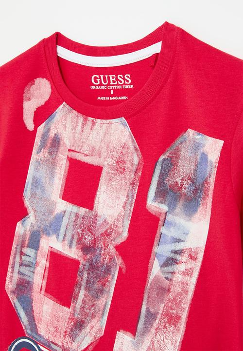 GUESS - Short sleeve T-shirt - red jelly bean