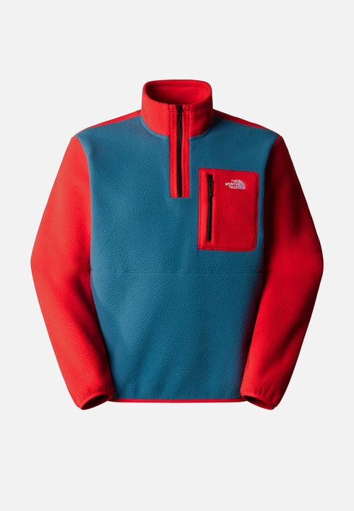The North Face - Yumiori ¼ zip - Mallard Blue-High Risk Red-TNF Black