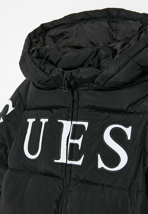 GUESS - Hooded ls padded puffer w/zip - jet black 