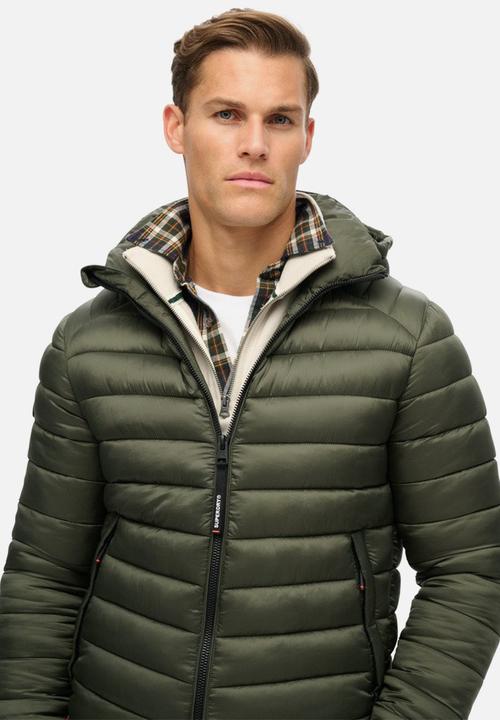 Superdry. - Hooded fuji sport padded jkt - army khaki