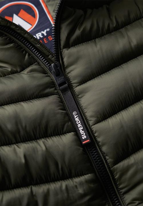 Superdry. - Hooded fuji sport padded jkt - army khaki