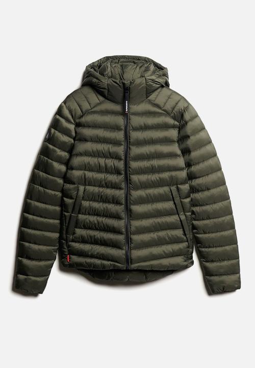 Superdry. - Hooded fuji sport padded jkt - army khaki