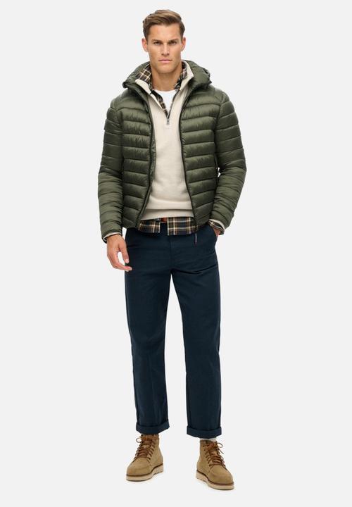 Superdry. - Hooded fuji sport padded jkt - army khaki