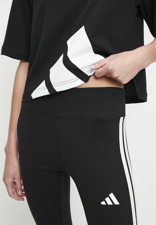 adidas Performance - Tri bar 3 Stripe legging - Black/White