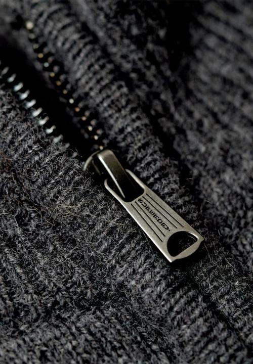 Superdry. - Essential emb knit half zip - gull grey marl
