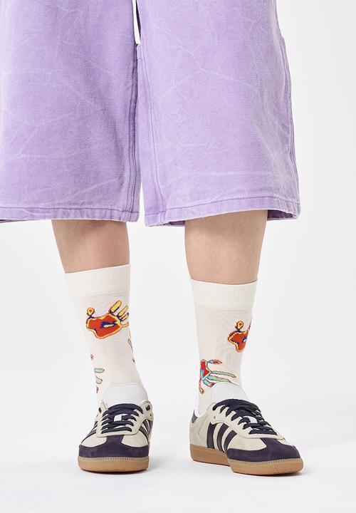 Happy Socks - Thermal Palm Sock - White