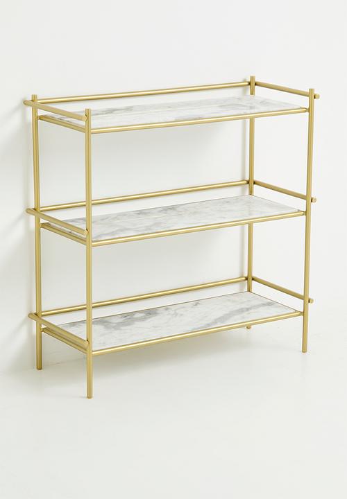 Sixth Floor - Ayan free standing shelf - brass