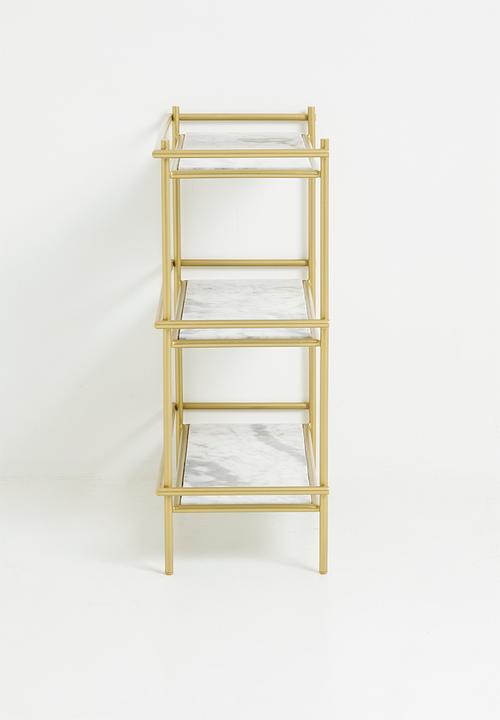 Sixth Floor - Ayan free standing shelf - brass