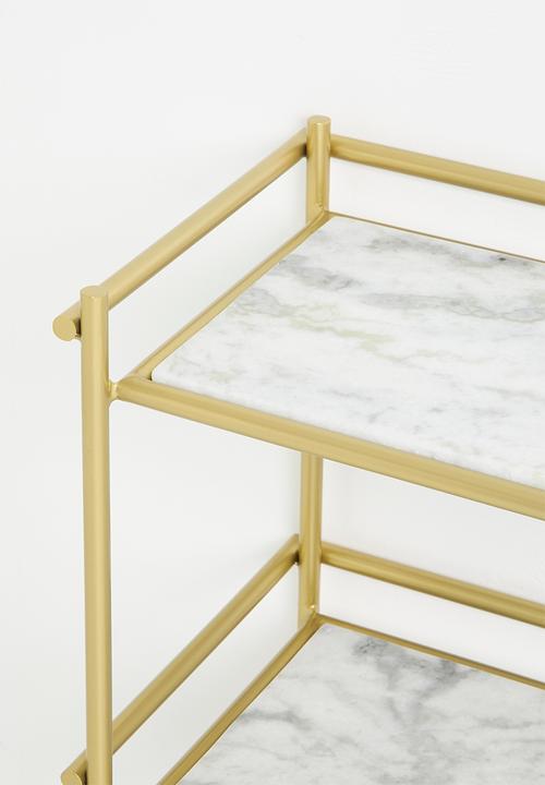 Sixth Floor - Ayan free standing shelf - brass