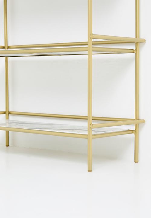 Sixth Floor - Ayan free standing shelf - brass