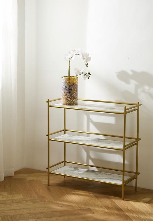 Sixth Floor - Ayan free standing shelf - brass