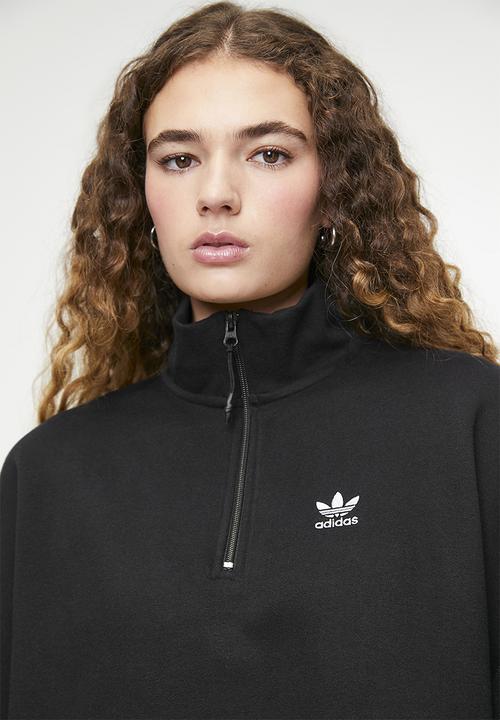 adidas Originals - Essential half Zip Fleece Sweat - Black