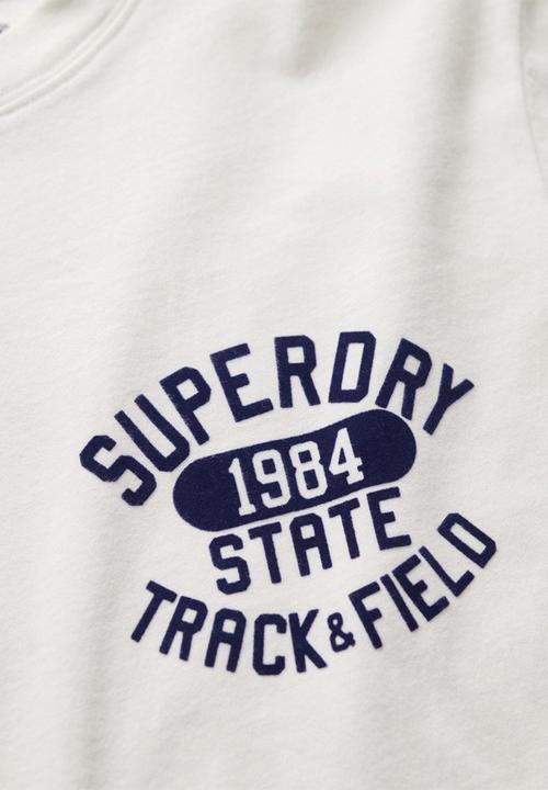 Superdry. - Track & filed graphic T-shirt - New Chalk White