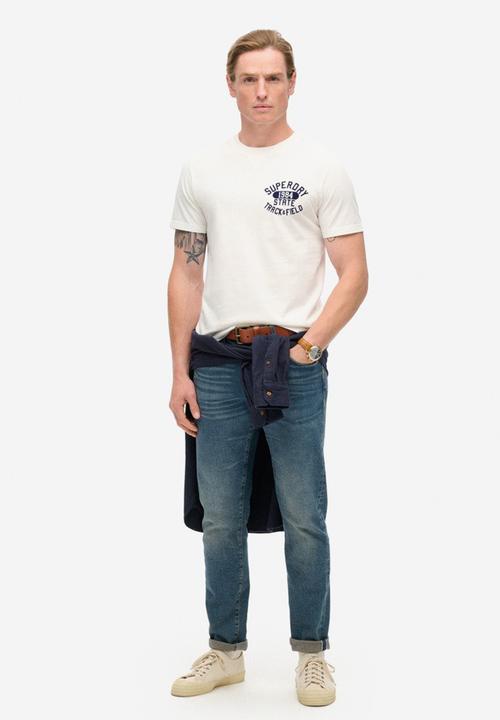 Superdry. - Track & filed graphic T-shirt - New Chalk White