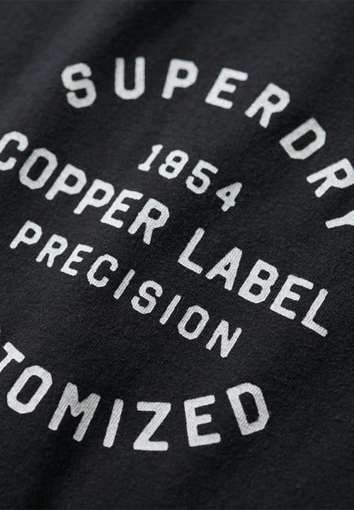 Superdry. - Copper label chest graphic tee - Jet Black
