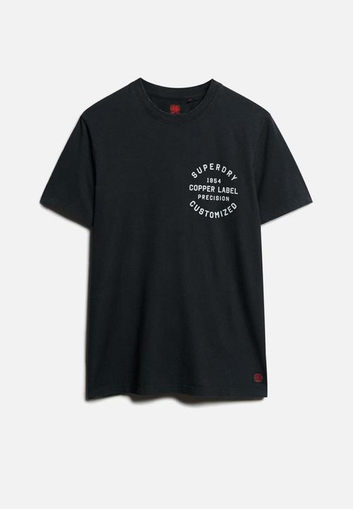 Superdry. - Copper label chest graphic tee - Jet Black
