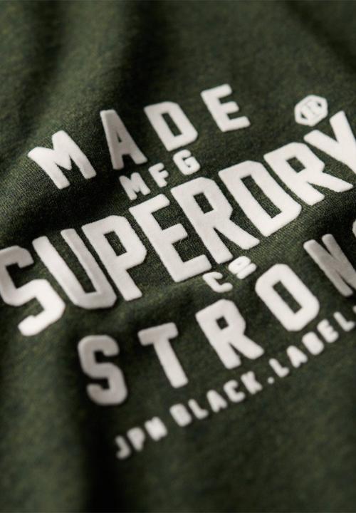 Superdry. - Machined Goods Workwear tee - Dark Olive Marl