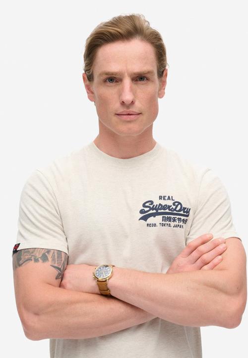 Superdry. - Classic VL graphicT-shirt - Oat Cream Marl