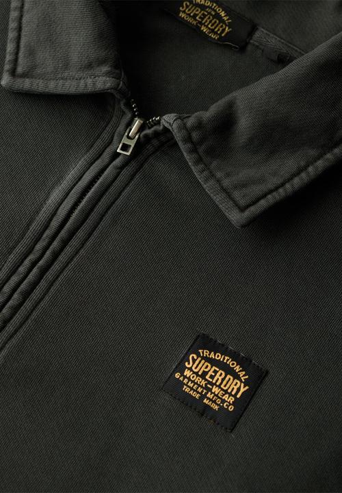 Superdry. - Contrast stitch half zip thru - Washed Black