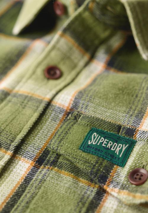 Superdry. - Cotton worked check shirt - Yosemite Check Green
