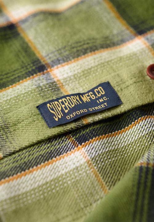 Superdry. - Cotton worked check shirt - Yosemite Check Green