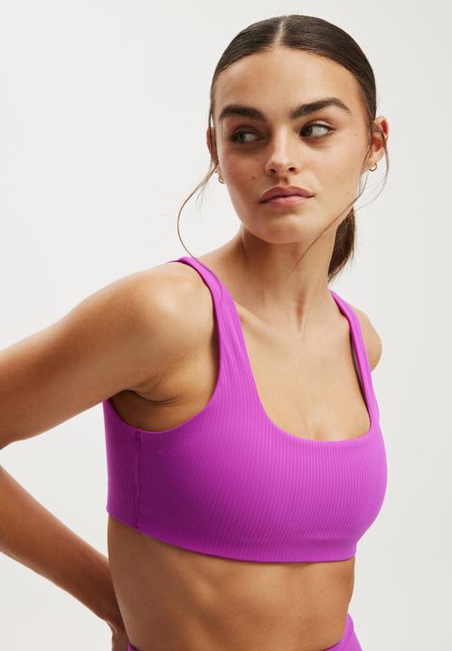 Cotton On - Ultra Soft Rib Crop - Passion Plum
