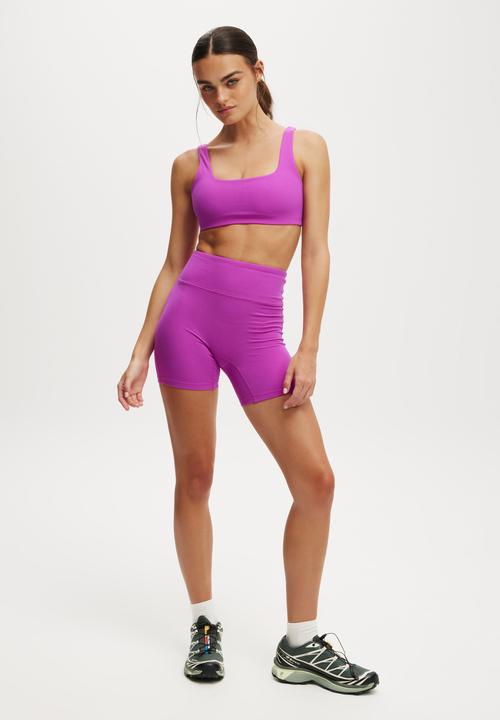 Cotton On - Ultra Soft Rib Crop - Passion Plum