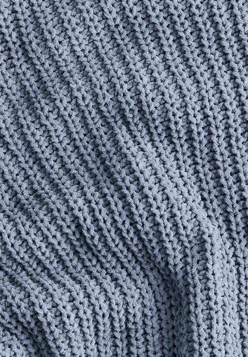 H&M - Knitted chenille jumper -  dusty blue
