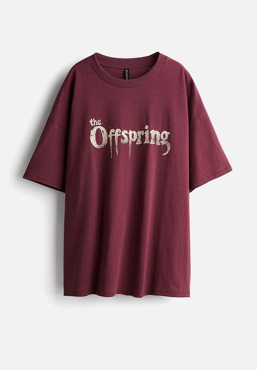 H&M - Oversized printed T-shirt - dark pink the offspring