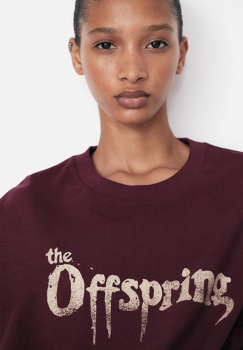 H&M - Oversized printed T-shirt - dark pink the offspring