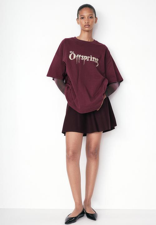 H&M - Oversized printed T-shirt - dark pink the offspring