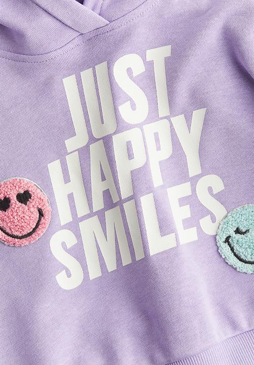 H&M - Printed hoodie -  light purple/emojis 