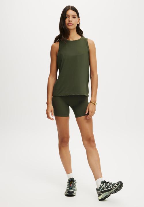 Cotton On - Ultra Soft Rib Bike Short - Forest Green
