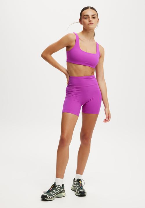 Cotton On - Ultra Soft Rib Bike Short - Passion Plum