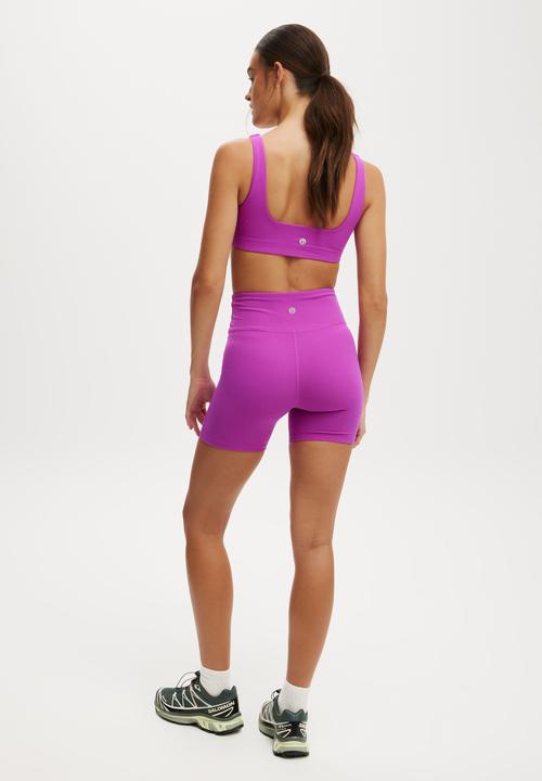 Cotton On - Ultra Soft Rib Bike Short - Passion Plum