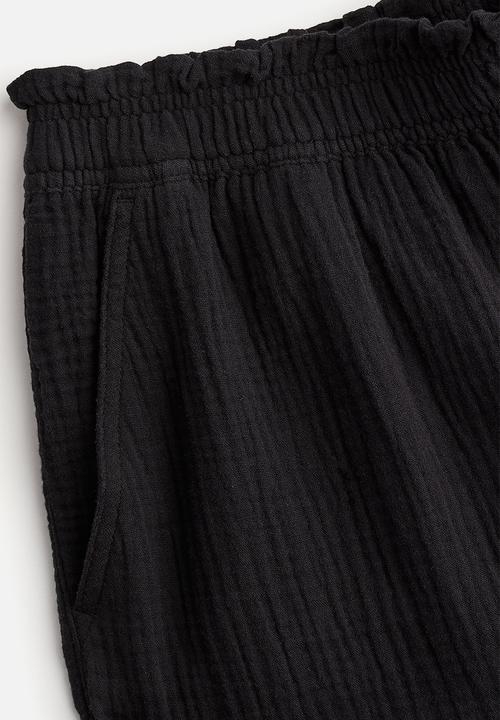 H&M - Paper bag trousers - black