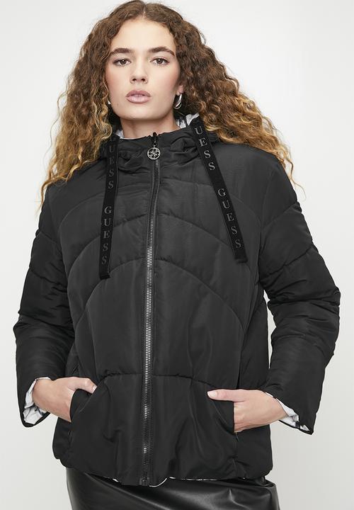 GUESS - Emelie Reversible Puffer - Zebra Skin Print